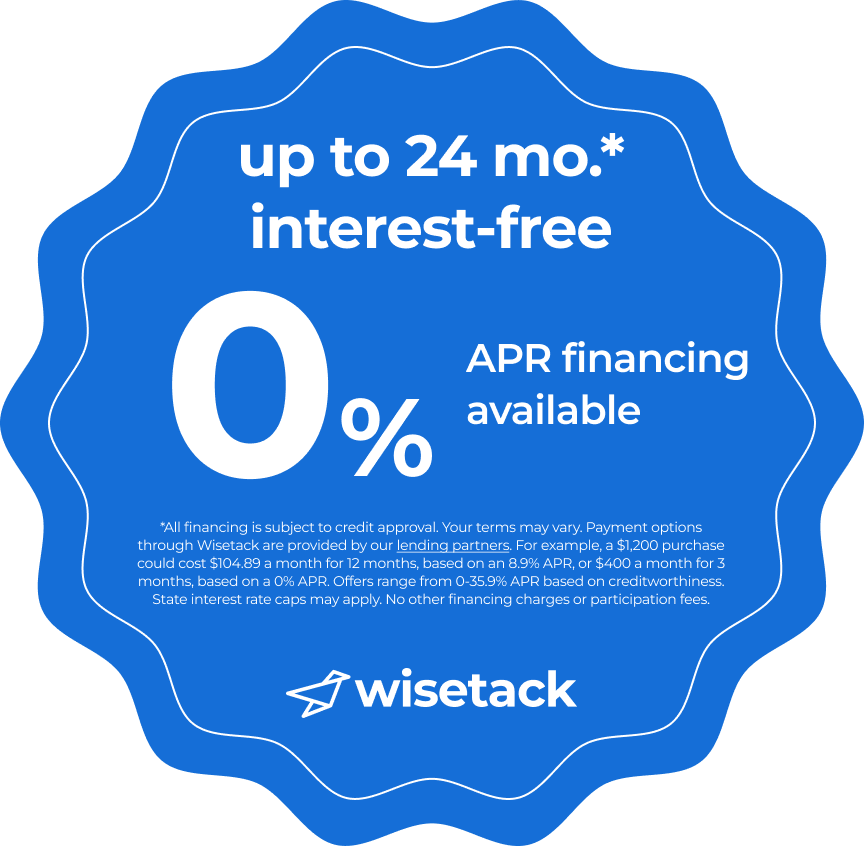 Up to 24 months interest-free financing available